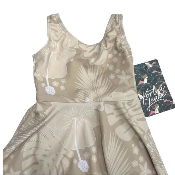 NWT Kortni Jeane Baby Skirted One-Piece Cream Tropics Size 9M - Picture 2 of 8